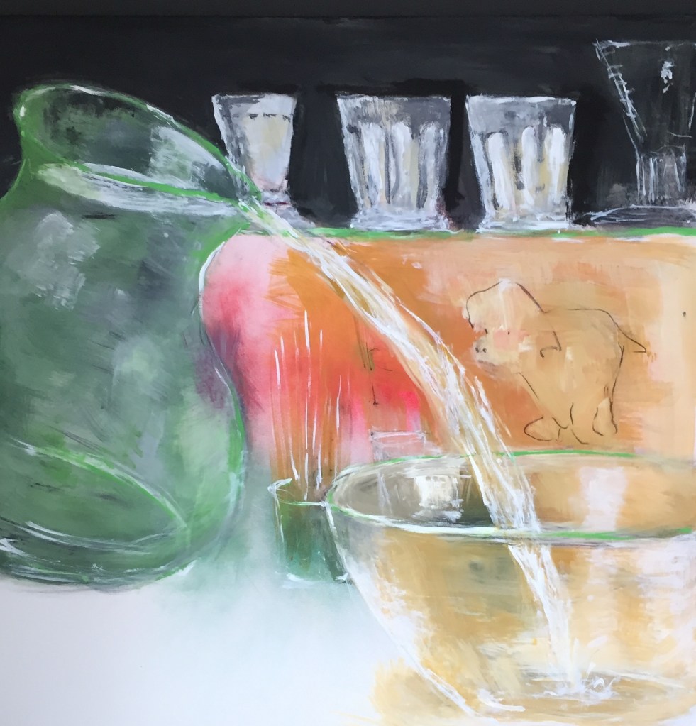 Per Kjeld maleri med titlen; Vandhæld