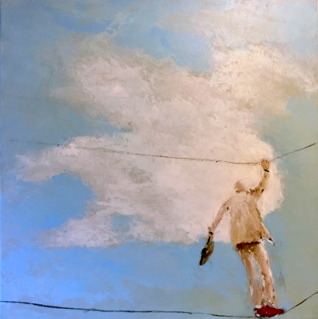 Maleri af Per Kjeld Jensen med titlen; Hojbanen.