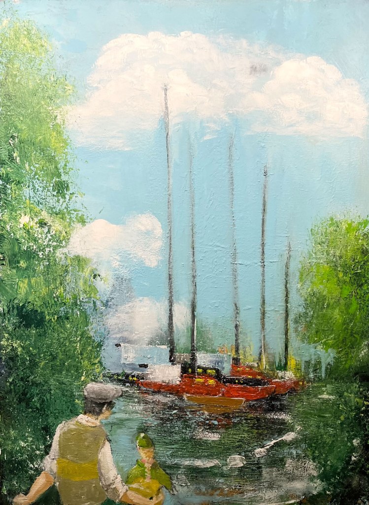 Per Kjeld maleri med titlen; Tur Med Morfar